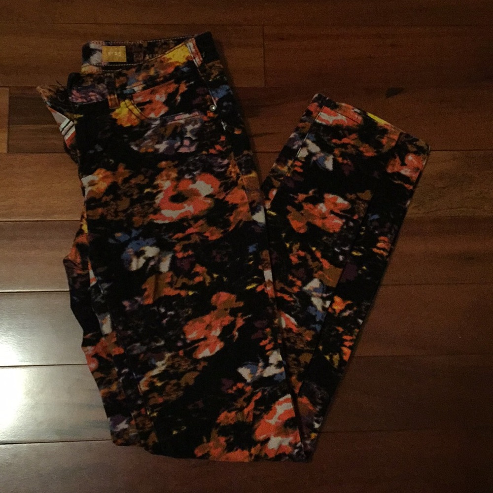 Anthropologie Floral Corduroy Pants